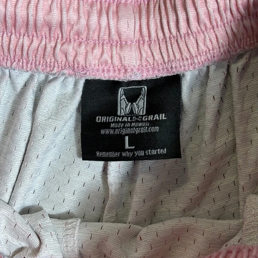 Original Grail OG Mesh Basketball Shorts Pink Mens Large Made in Hawaii OG Logo